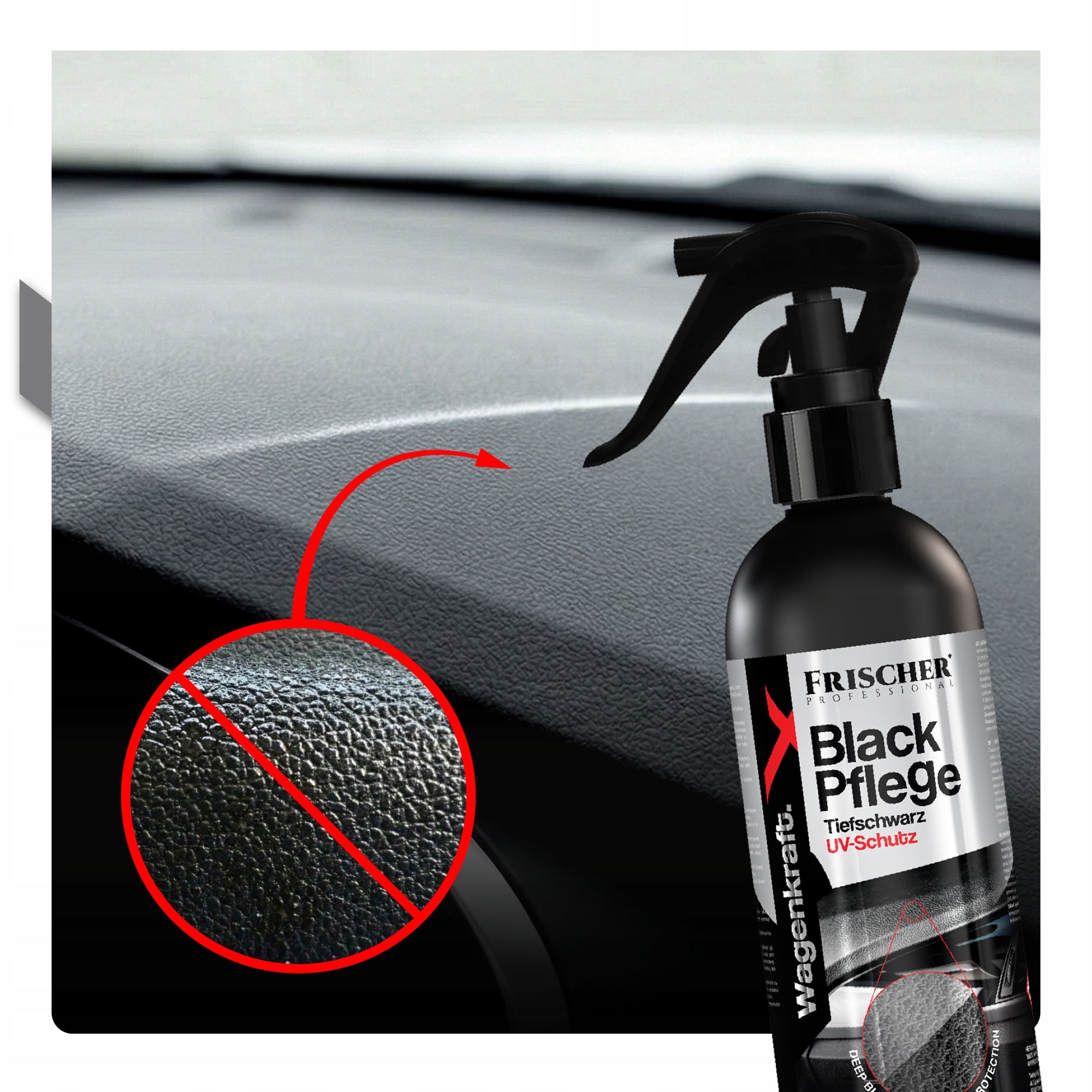UPHOLSTERY CAR CLEANER + PLASTIC DRESSING SET 6IN1 Manufacturer Frischer Professional