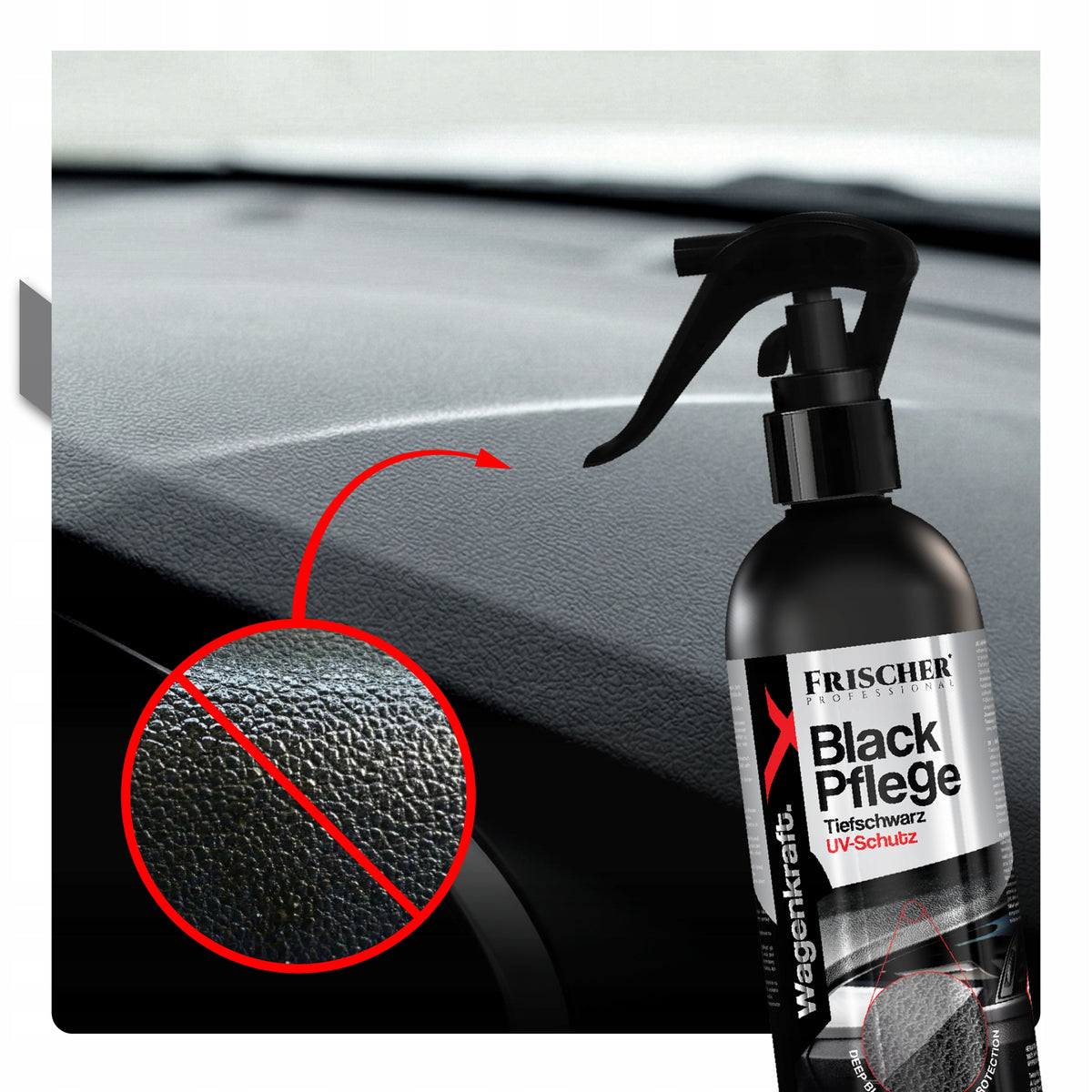 UPHOLSTERY CAR CLEANER + PLASTIC DRESSING SET 6IN1 Manufacturer Frischer Professional