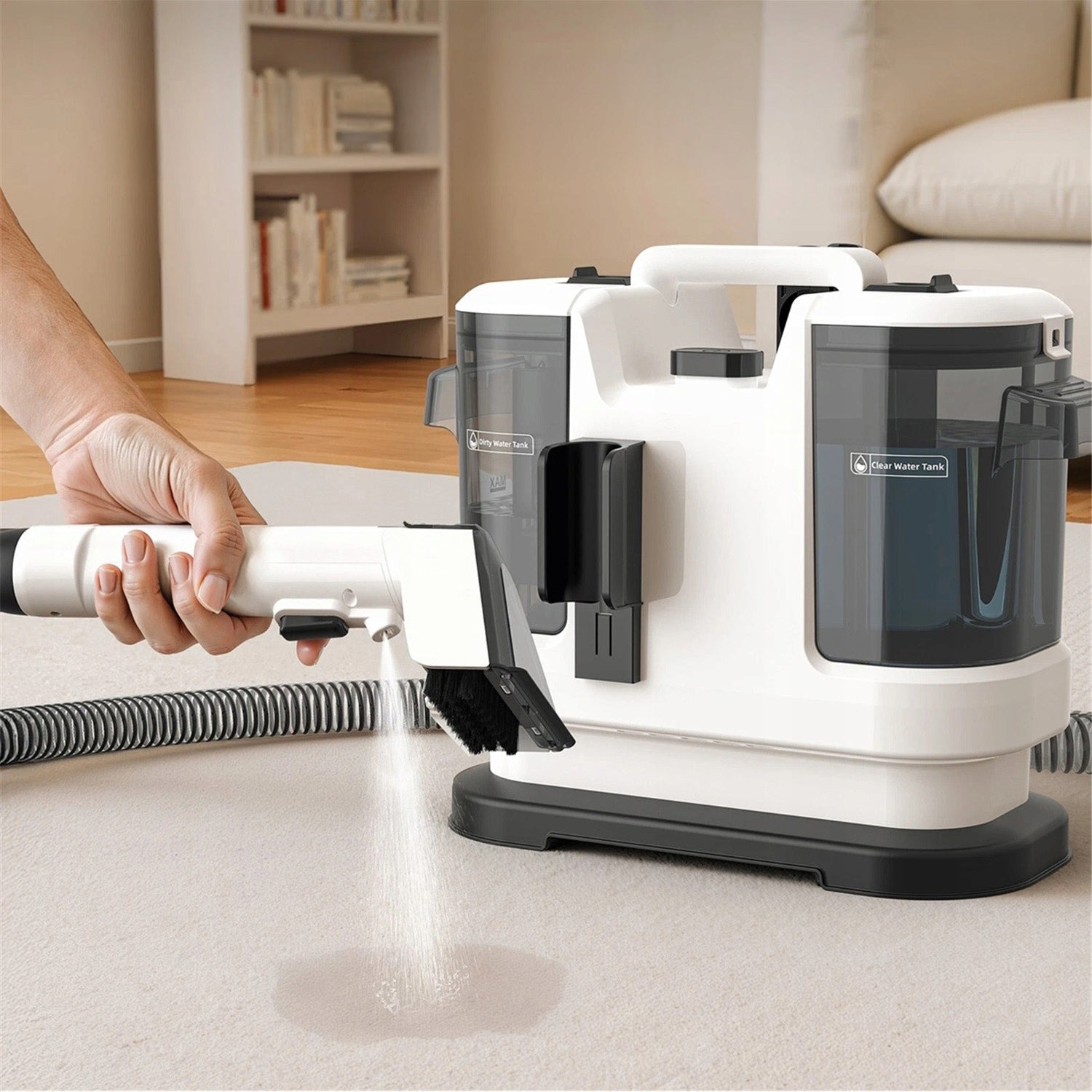 UPHOLSTERY CARPET CLEANER WET DRY SPOT CLEAN SUCTION CUP SET Dominant color white