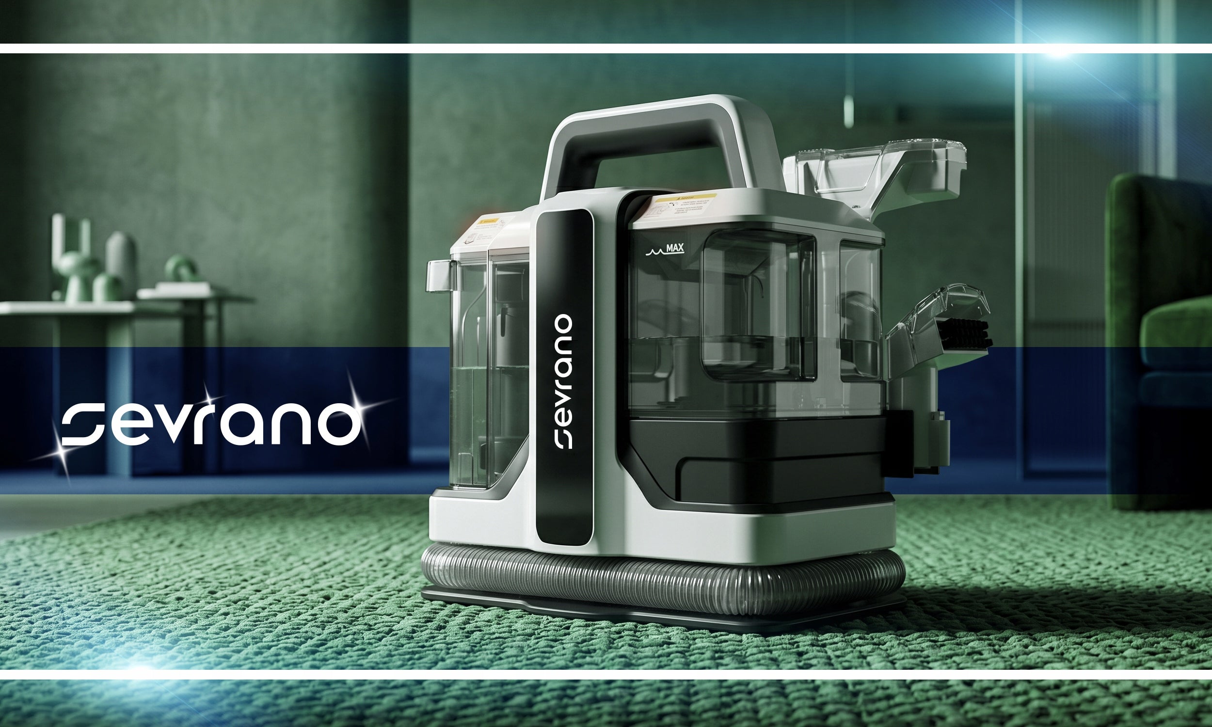UPHOLSTERY CARPET WASHING VACUUM CLEANER STRONG WET DRY 2in1 SET 1000W Manufacturer code Odkurzacz piorący SEVRANO HydroOne 1000W