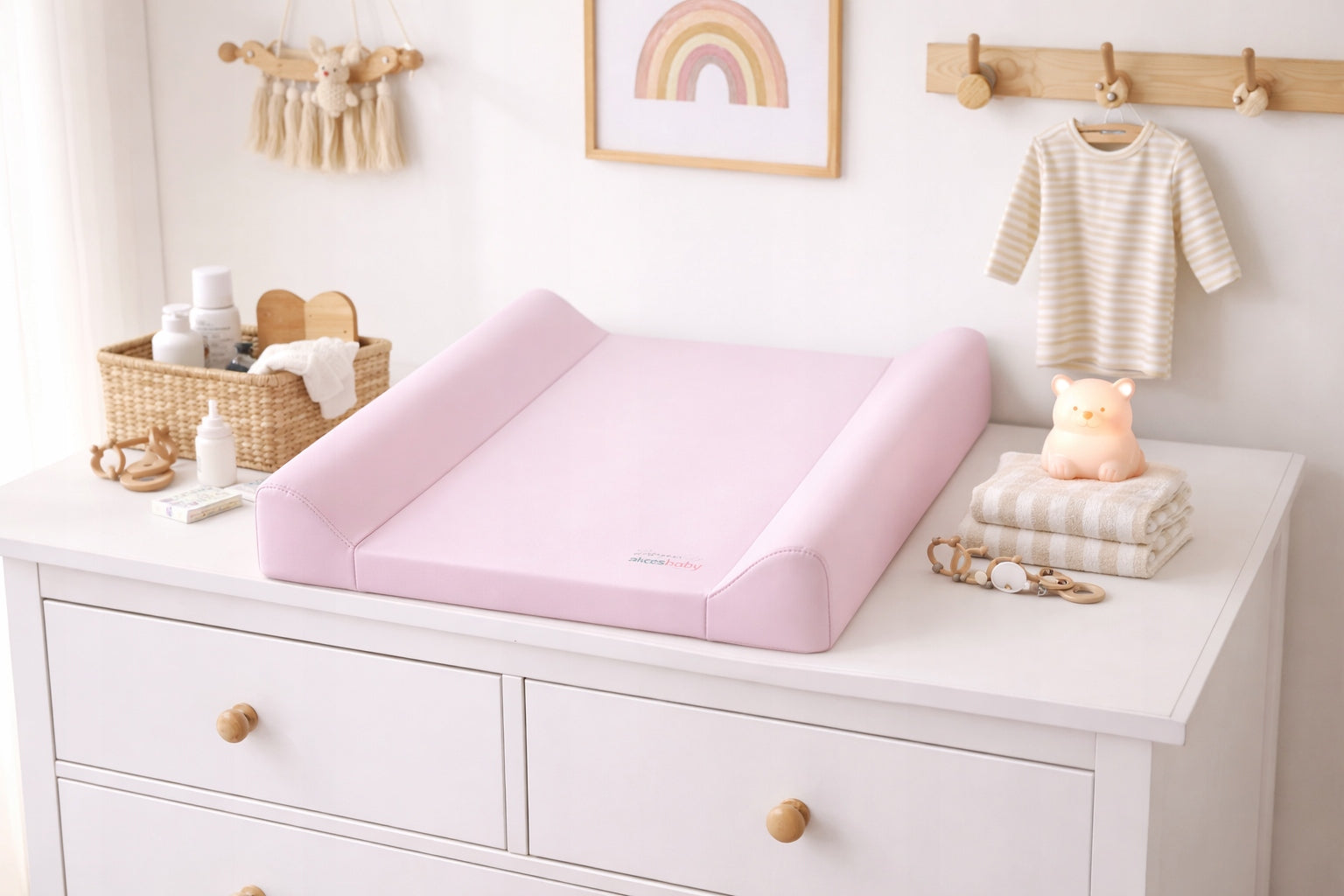 UPHOLSTERY FOR CHANGING ON THE CHEST OF DRAWERS 47x70cm SOFT HEATHER CHANGING TABLE Brand AkcesBaby