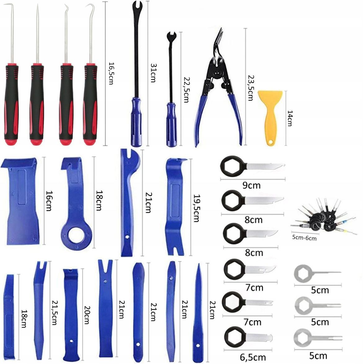 UPHOLSTERY PULLER RADIO CLIPS O-RINGS MEGA SET OF PULLERS 41 EL EAN (GTIN) 5907580110585