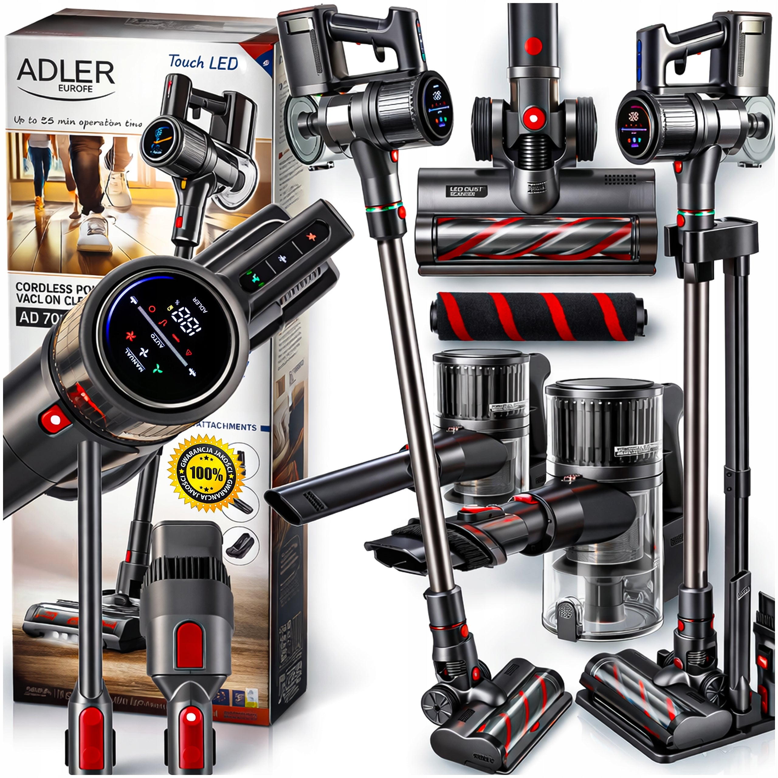 UPRIGHT VACUUM CLEANER CORDLESS HANDHELD BAGLESS 400W POWERFUL HEPA FILTER