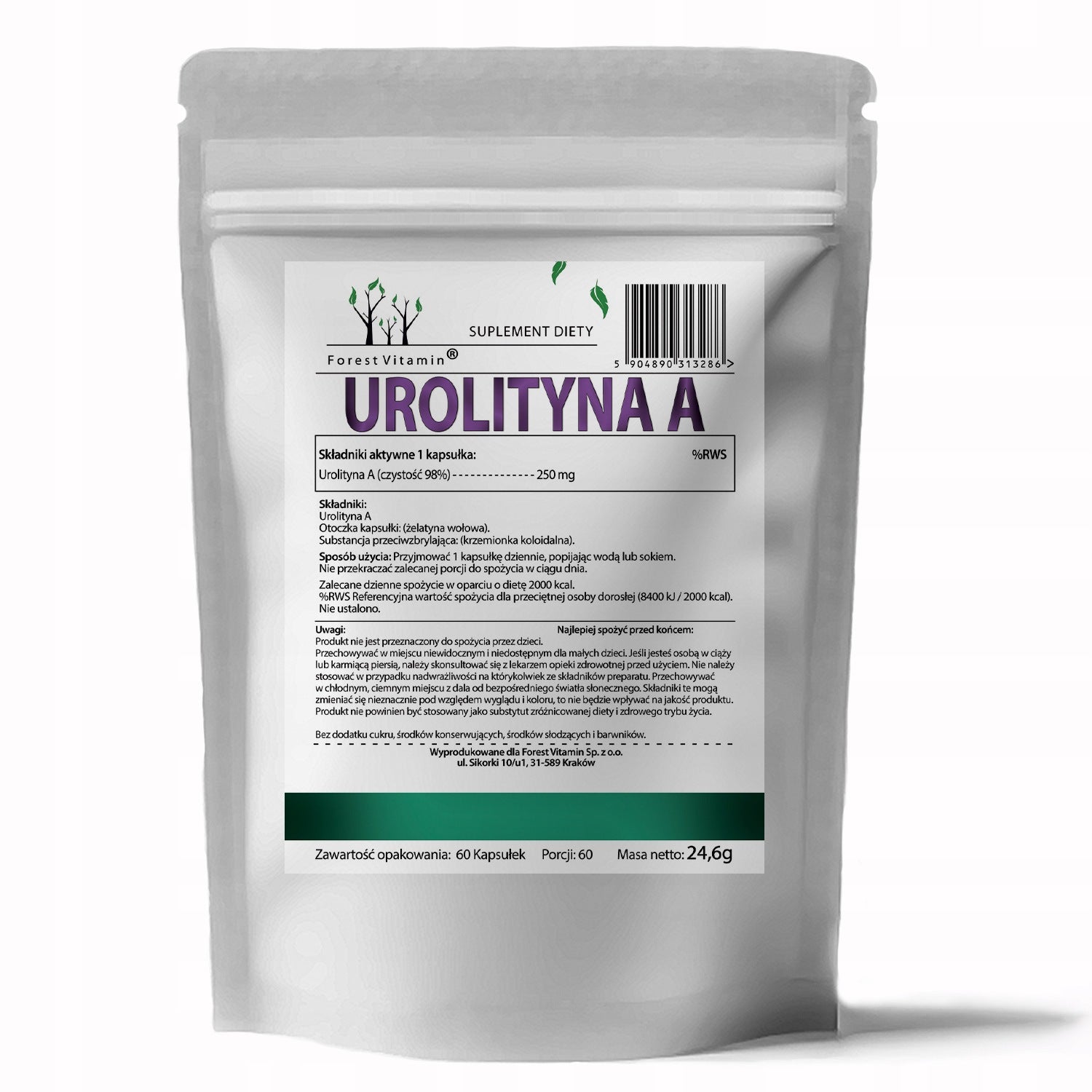 UROLITHIN A 250 MG 60k 98% PURITY HIGH CONTENT MITOCHONDRIA ENERGY Brand Forest Vitamin