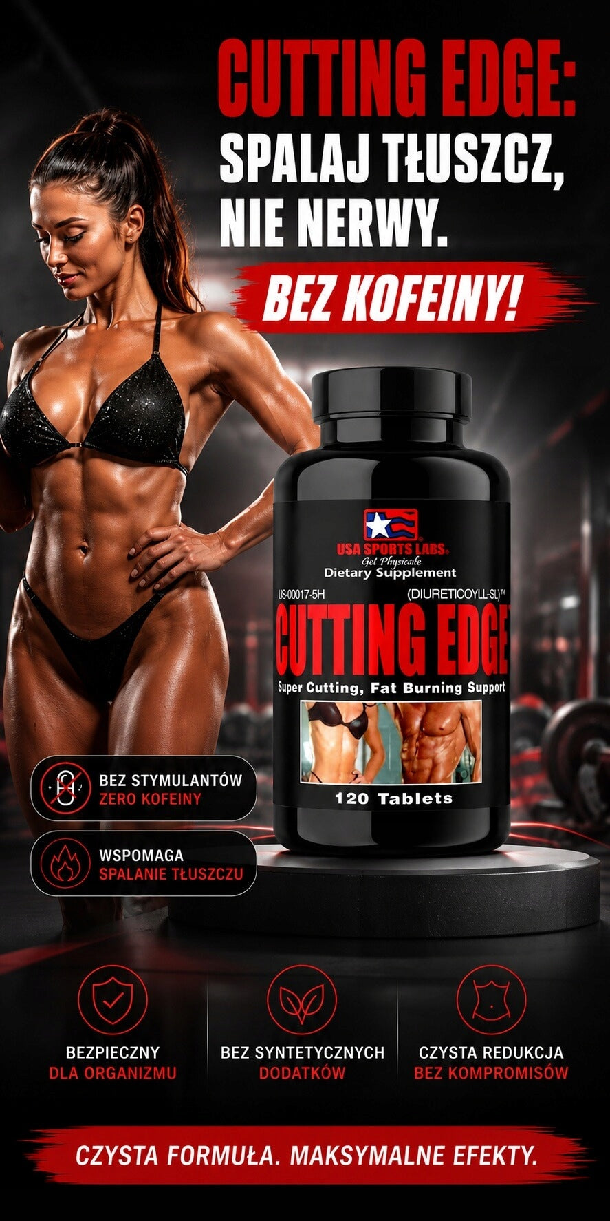 USA Sports Labs Cutting Edge 120 tablets - fat burner without caffeine Packaging status original
