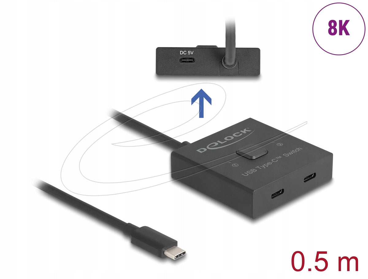 USB 10 Gbps USB Type-C 2 to 1 Two-Way Switch 8K Delock 18911