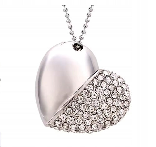 USB 16 GB WOMEN'S HEART NECKLACE 661