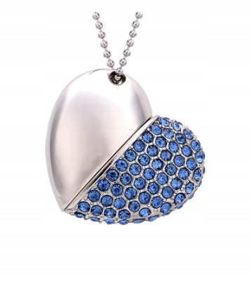 USB 16 GB WOMEN'S HEART NECKLACE 663