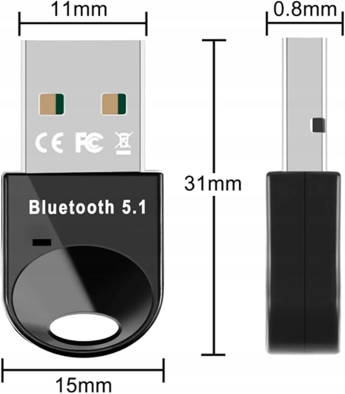 USB 2.0 Bluetooth 5.1 Receiver Adapter Manufacturer code 1