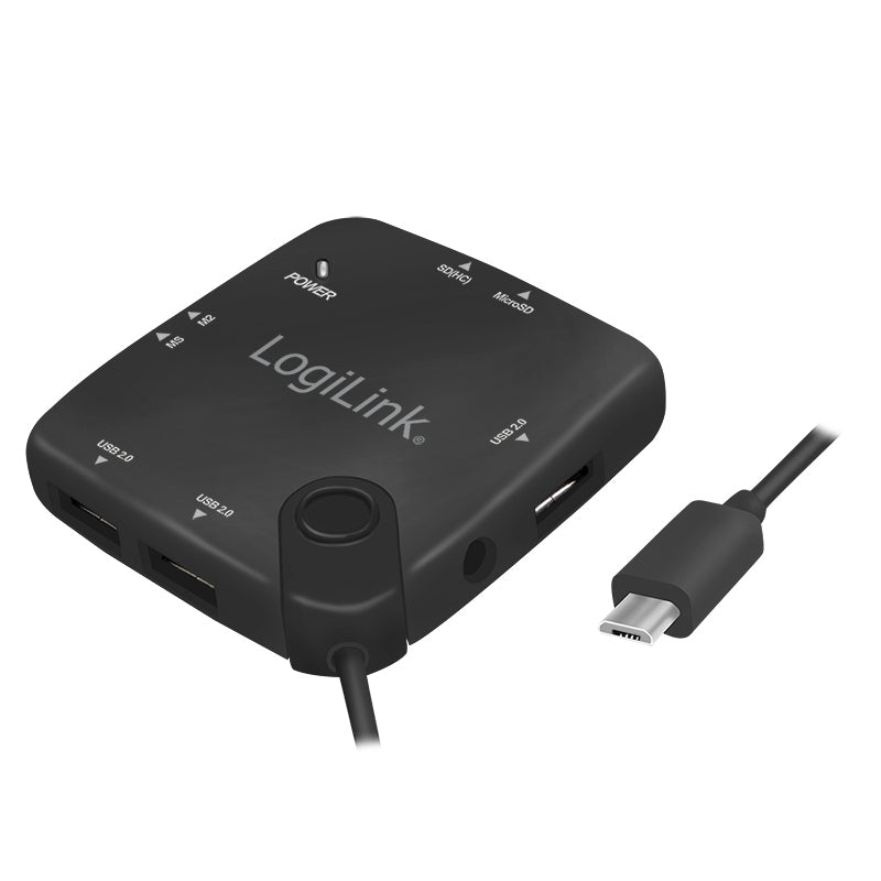 USB 2.0 Hub, 3 Ports, with Card Reader, OTG, Manufacturer code UA0345