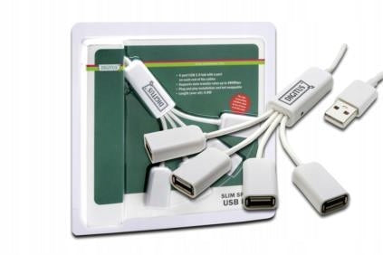 USB 2.0 Hub DIGITUS Spider DA-70216, 4-Port, White, Passive