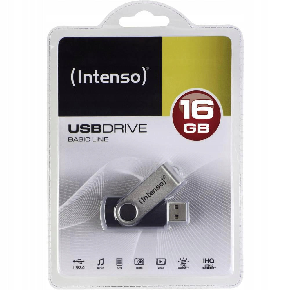 USB 2.0 Intenso Basic Line Flash Drive, 16 GB, Black Capacity 16 GB
