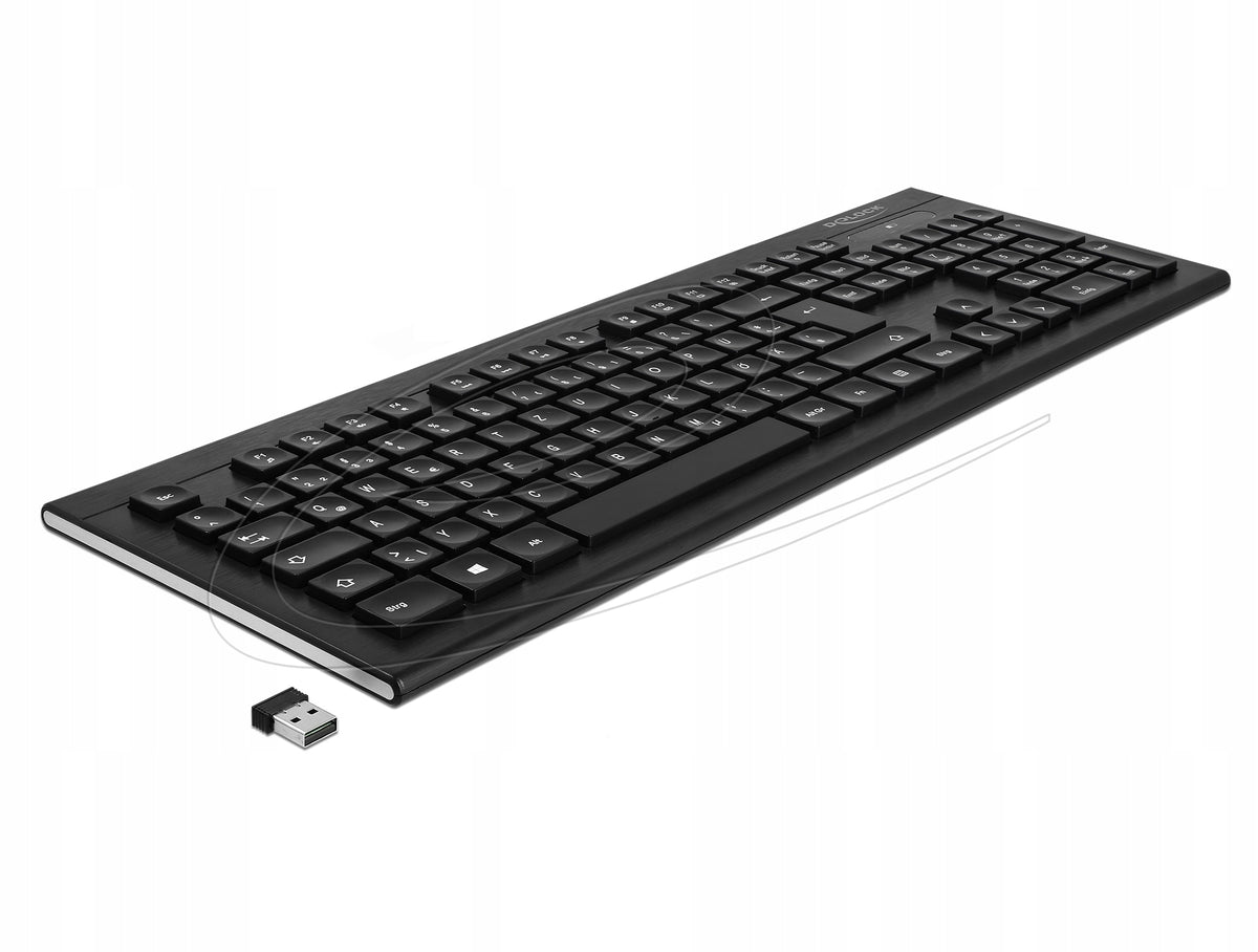USB 2,4 GHz Wireless Keyboard, Black (Water-Drop) Delock 12671