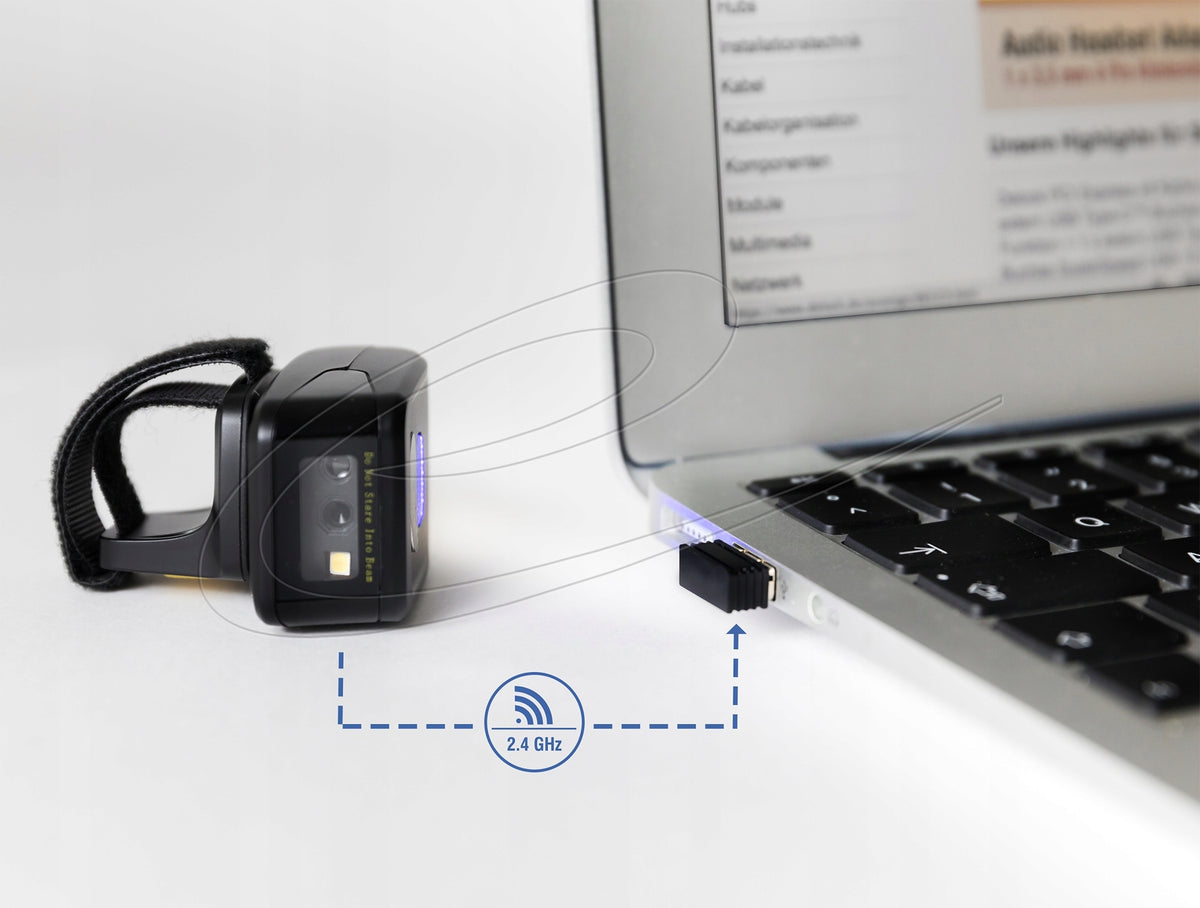 USB 2,4 GHz receiver for wireless barcode scanner. Delock 61052 Packaging status original