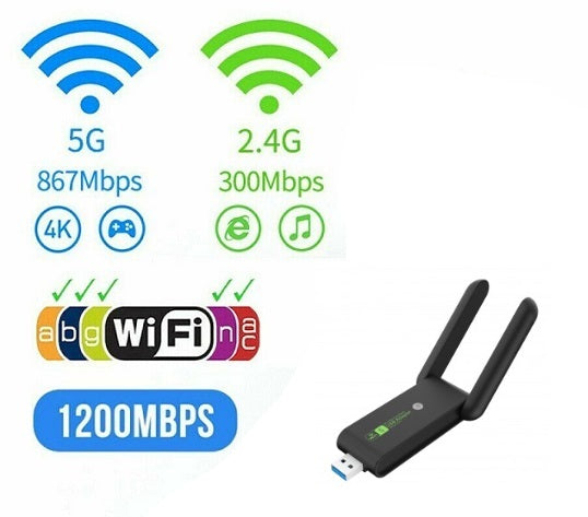 USB 3.0 1200Mbps 5GHZ 2.4GHZ WI-FI NETWORK CARD EAN (GTIN) 5902232828627