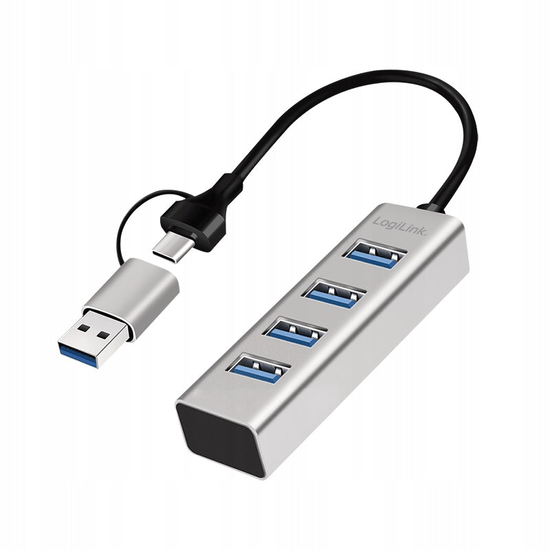 USB 3.0 4 Ports USB A Thunderbolt 3/4 Cable 2in1 FAST 5Gbs Logilink