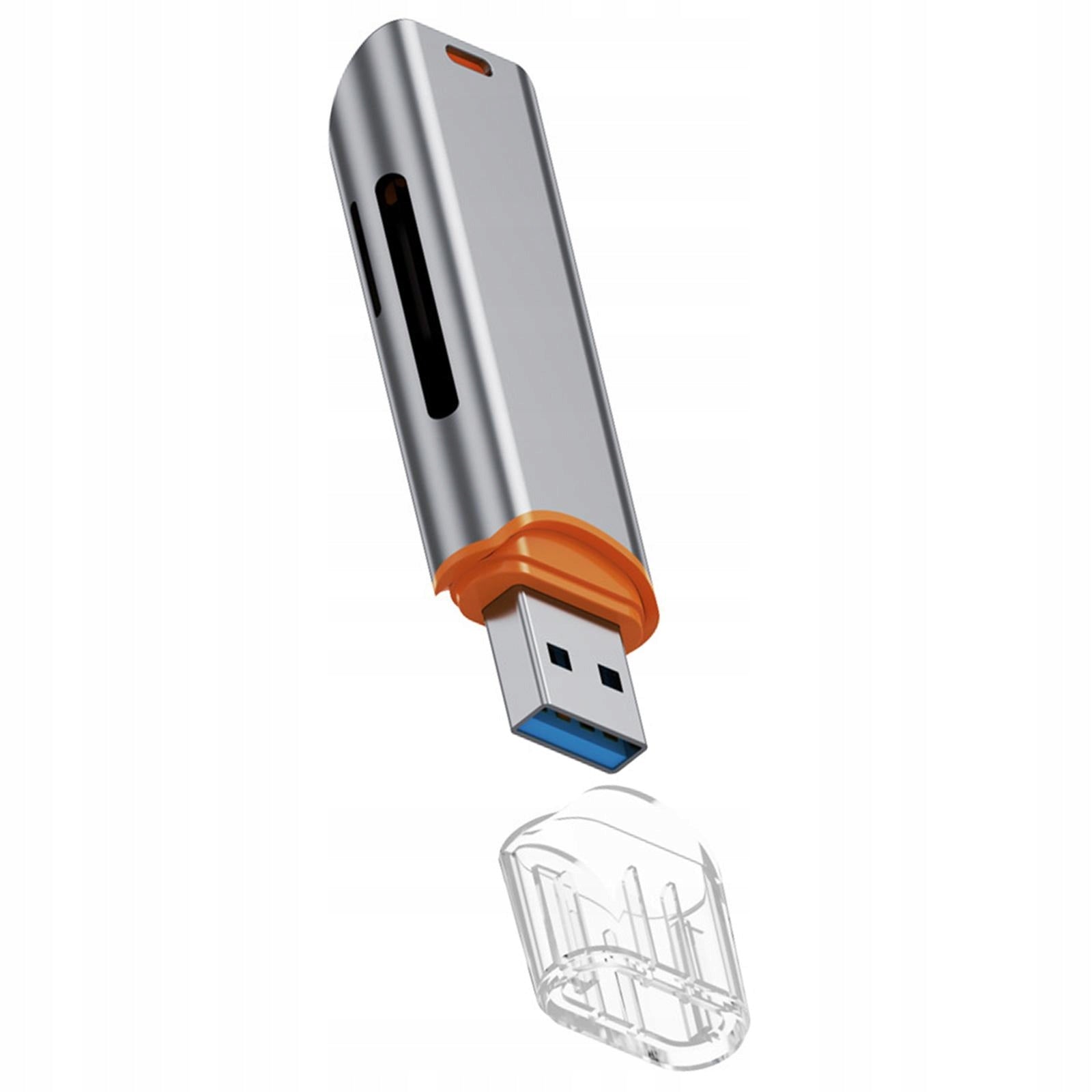 USB 3.0 Card Reader, Portable USB A Interface, Practical Professional Gray