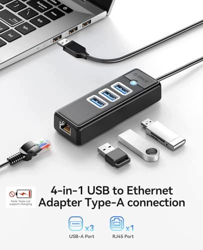 USB 3.0 GIGABIT ETHERNET RJ45 3 ADAPTER PORTS A HUB FOR HOME Manufacturer code SWC5908151103210