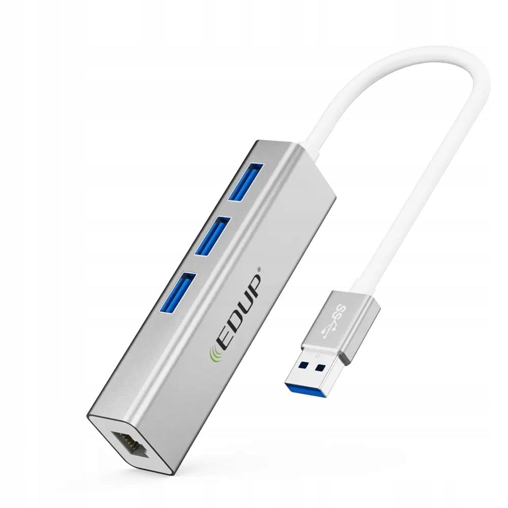 USB 3.0 HUB Adapter Network LAN Card RJ45 3X USB 3.0 10/100/1000Mbps EDUP