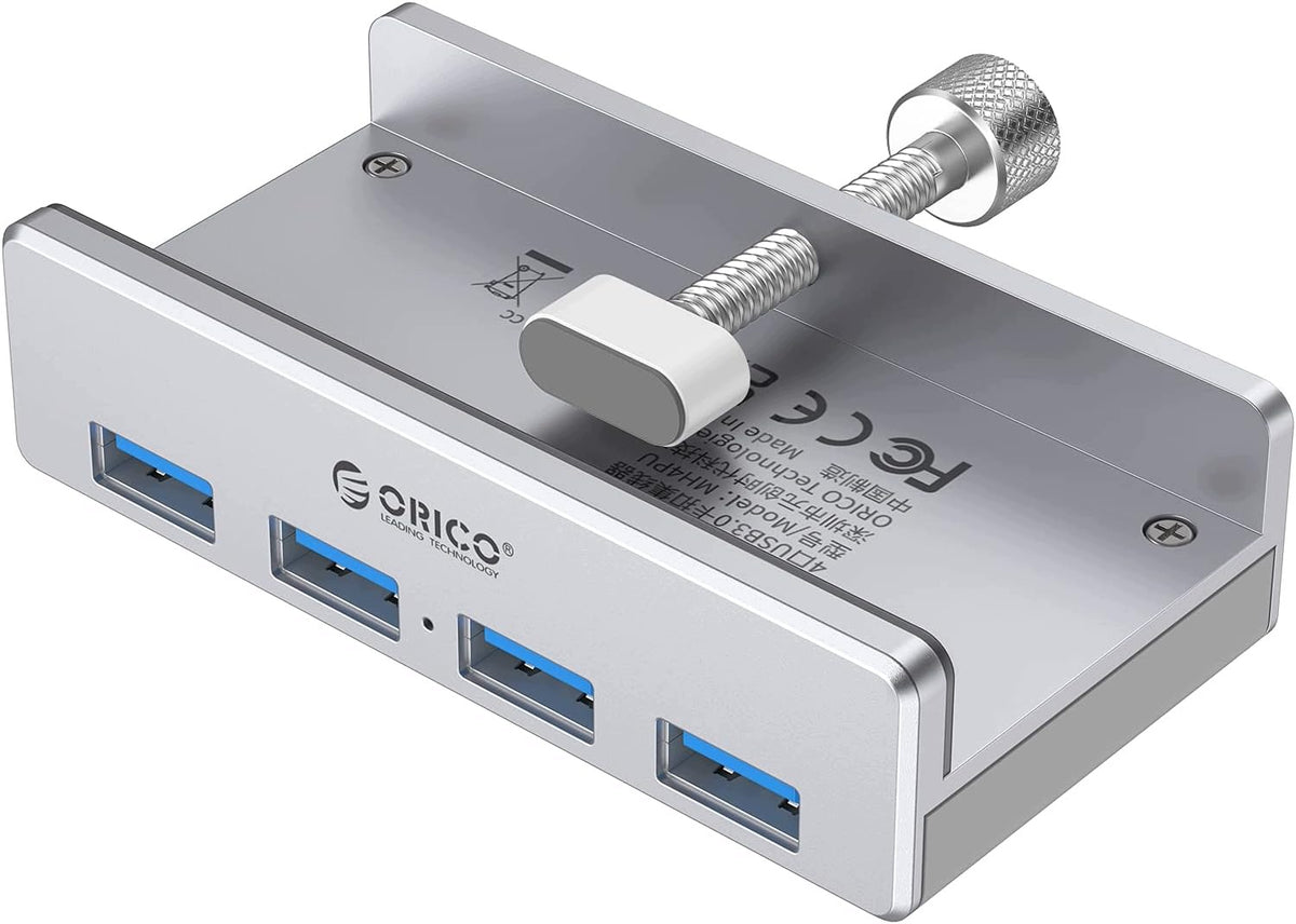 USB 3.0 HUB WITH CLIP 4 PORTS 5GBPS ALUMINUM MONITOR