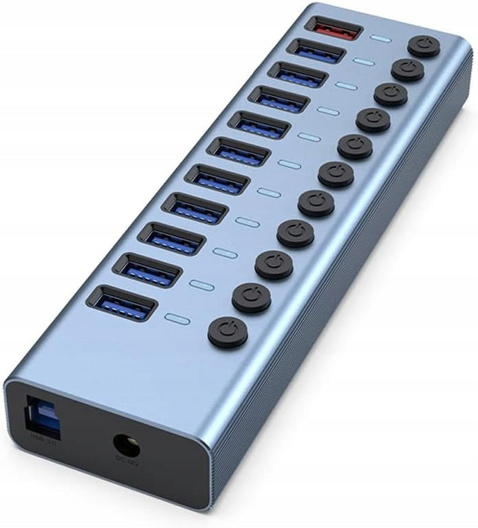 USB 3.0 Hub 11-Ports 5Gbps with Charging & Power Cable – Plug&Play