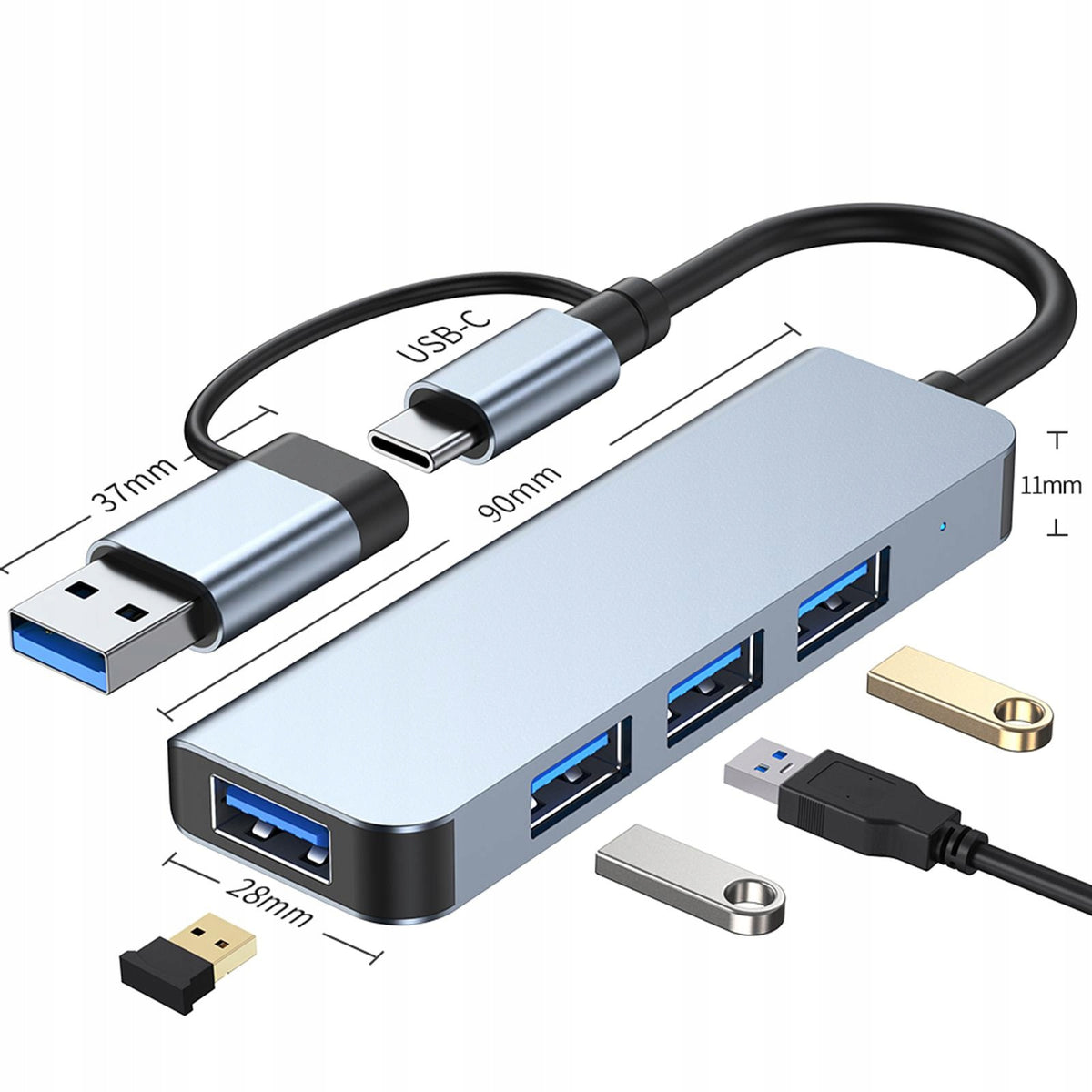 USB 3.0 Hub Usb C Aluminum Alloy, Splitter Station Extensions Station Manufacturer no brand