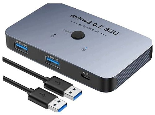 USB 3.0 KVM ALUMINUM SWITCH FOR 2 PCS 4 DEVICES FOR HOME