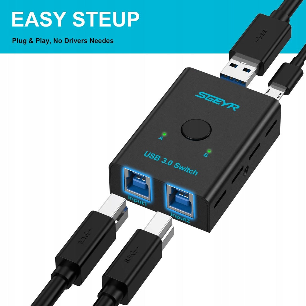 USB 3.0 SGEYR Switch 2x1 Two Computers One USB Manufacturer code Switch2x1