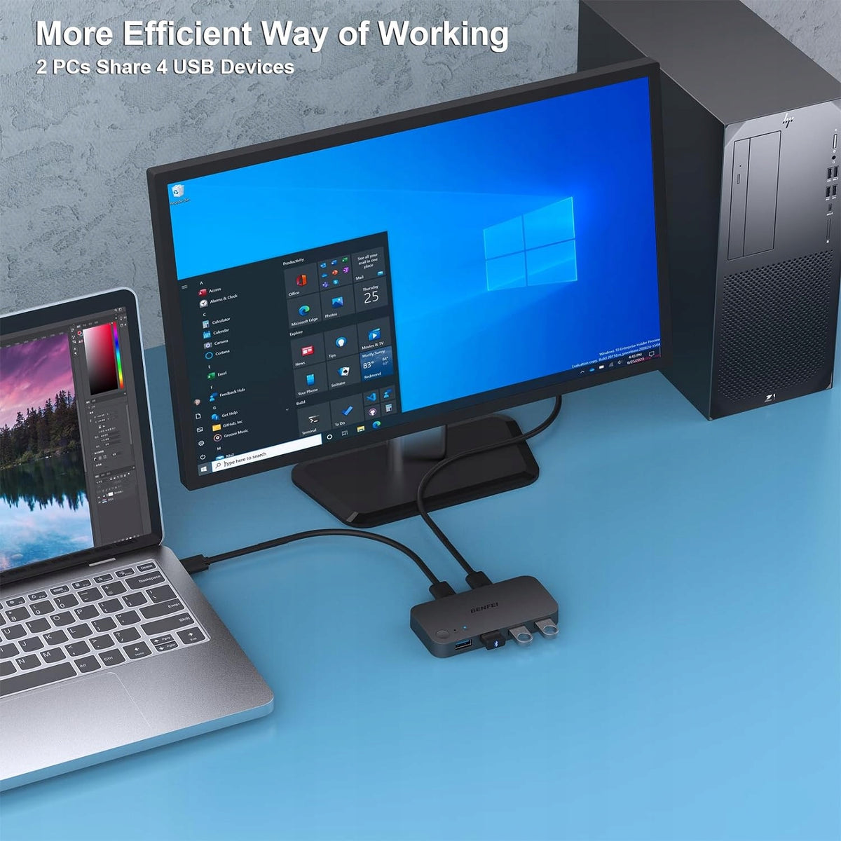 USB 3.0 Switch, USB Switch for 2 USB KVM Computers Manufacturer code 461FBFB
