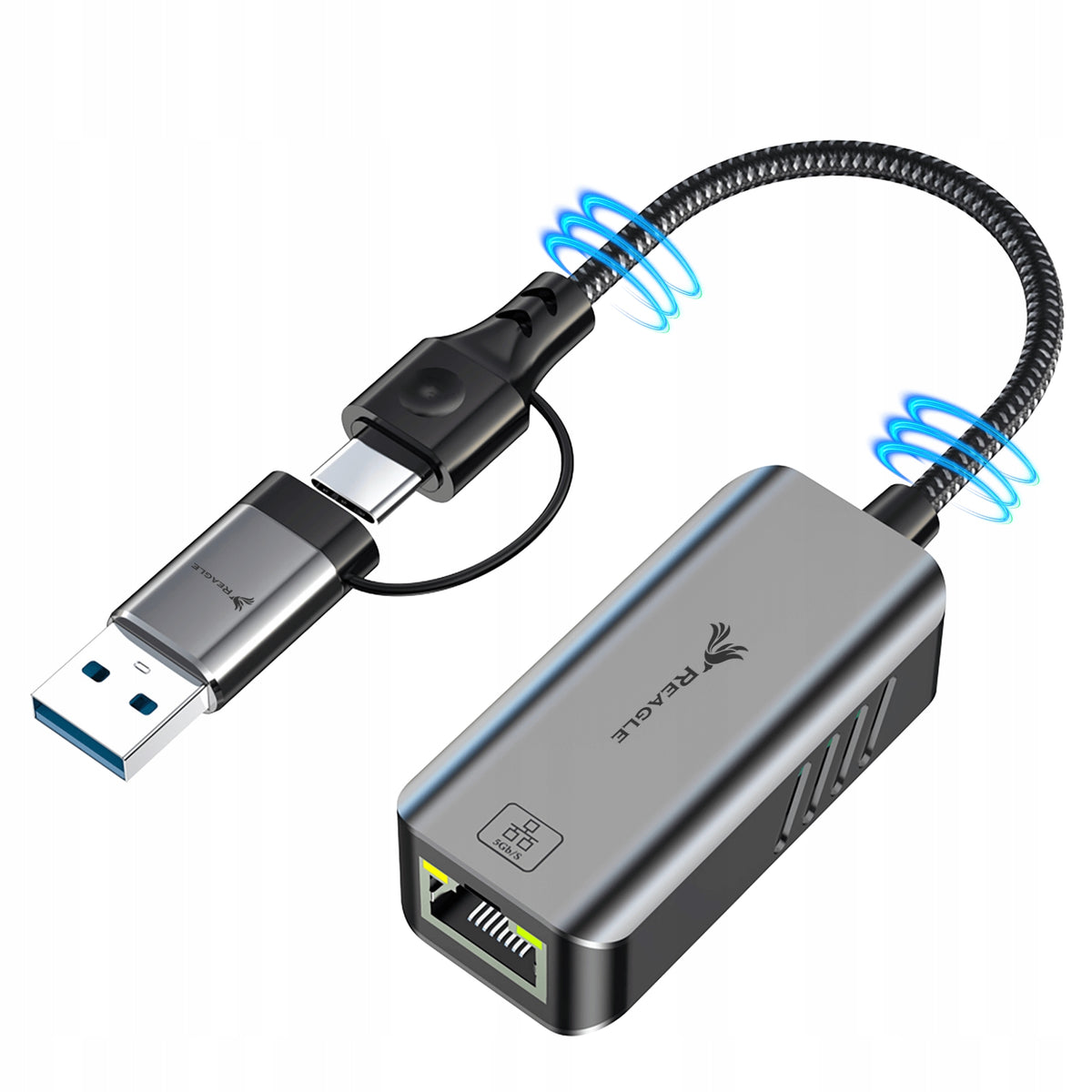 USB 3.2 ETHERNET ADAPTER LAN ADAPTER RJ45 5Gb/s USB-C