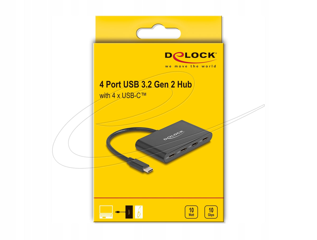 USB 3.2 Gen 2 USB Type-C Hub 4x USB Type-C 10 Gbps Delock 64129 Manufacturer code 64129