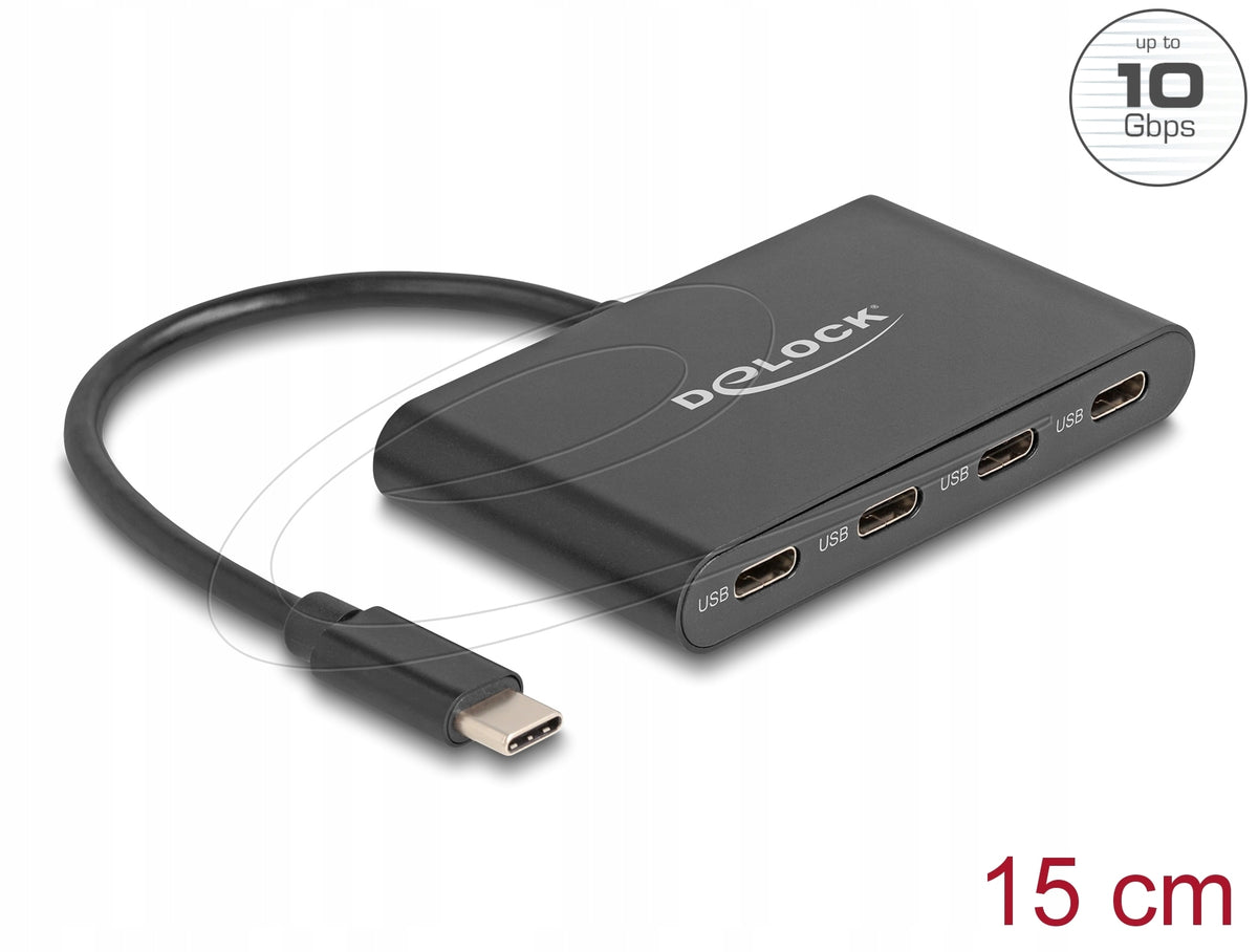 USB 3.2 Gen 2 USB Type-C Hub 4x USB Type-C 10 Gbps Delock 64129