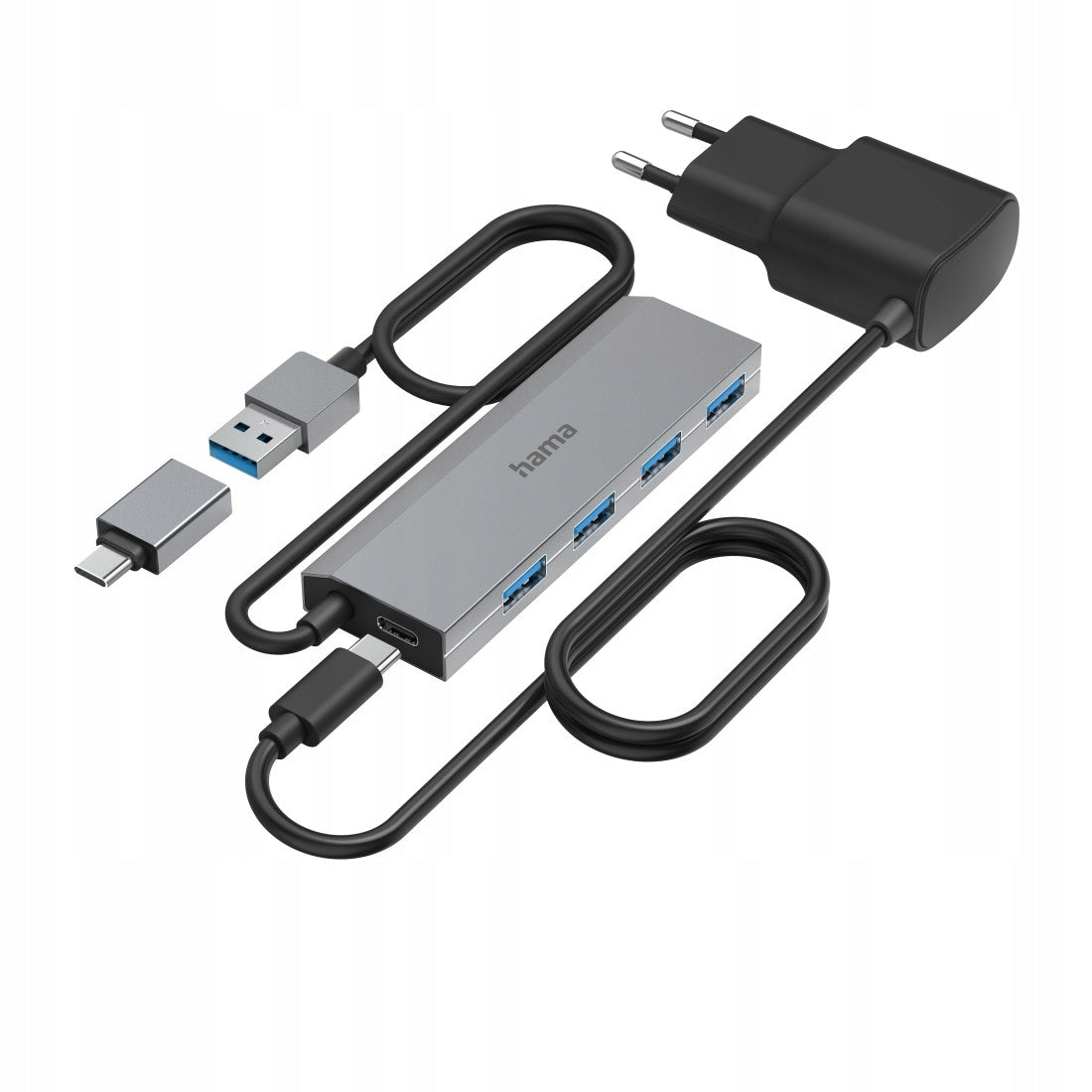 USB 3.2 Gen1 4xUSB-A 5 Gbit/s +Adap C+POWER ADAPTER