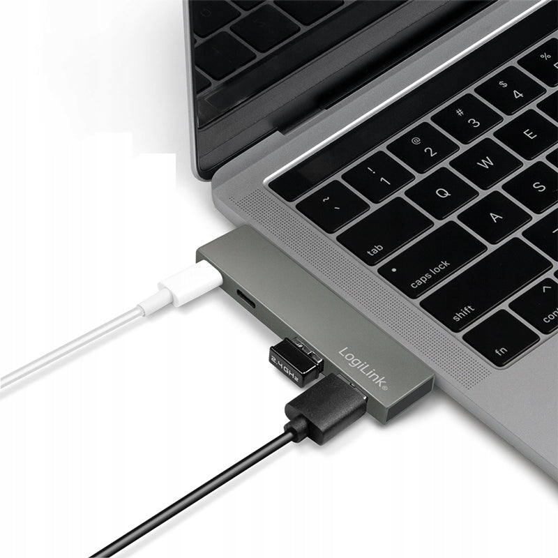 USB 3.2 Gen1 Hub for Macbook LogiLink 4 in 1 Thunderbolt 3 PD 100W 5K 60Hz Manufacturer code UA0399