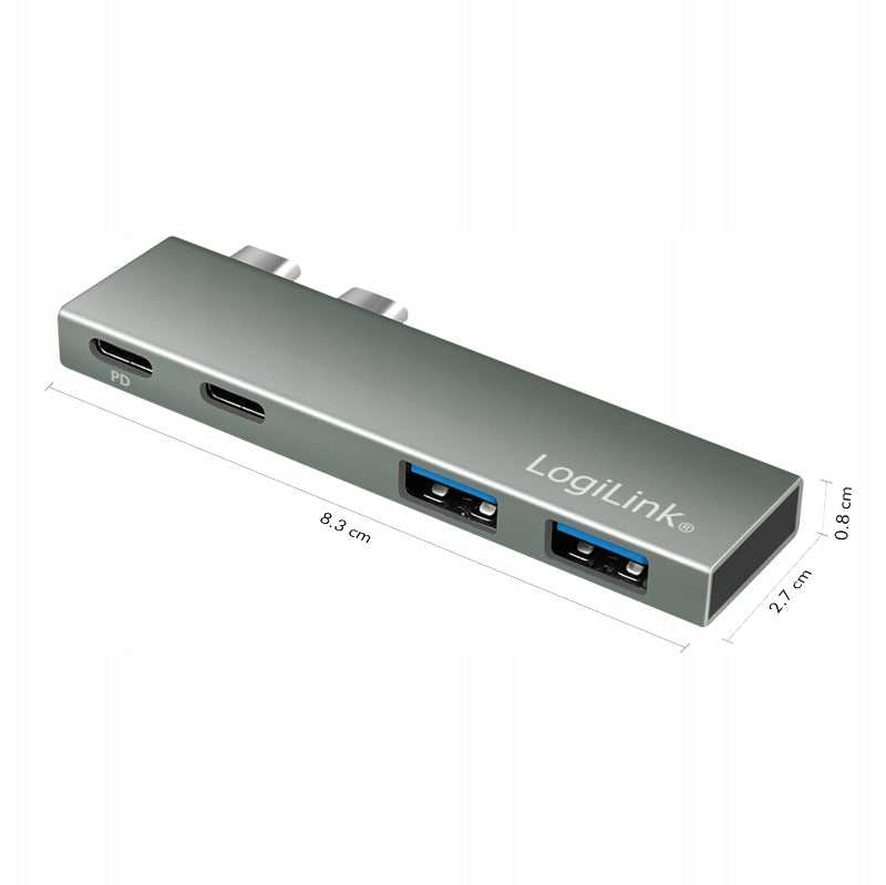 USB 3.2 Gen1 Hub for Macbook LogiLink 4 in 1 Thunderbolt 3 PD 100W 5K 60Hz Packaging status original