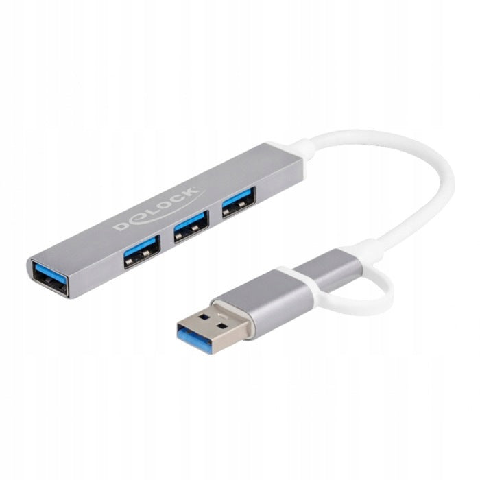 USB 4-Port USB 3.2 Gen 1 USB-A/USB-C Hub, Metal