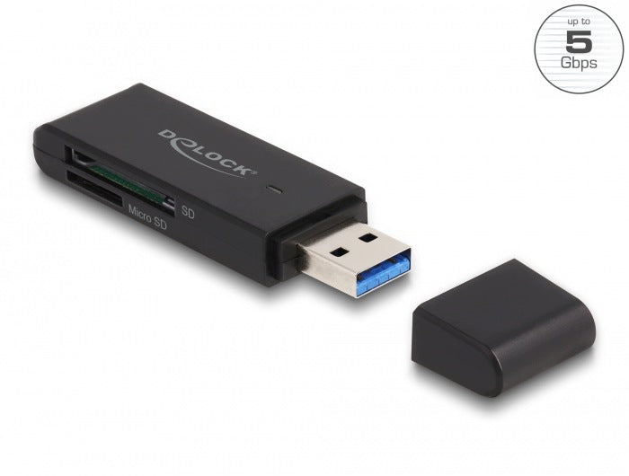 USB 5 Gbps card reader for SD and Micro SD cards Delock 91002