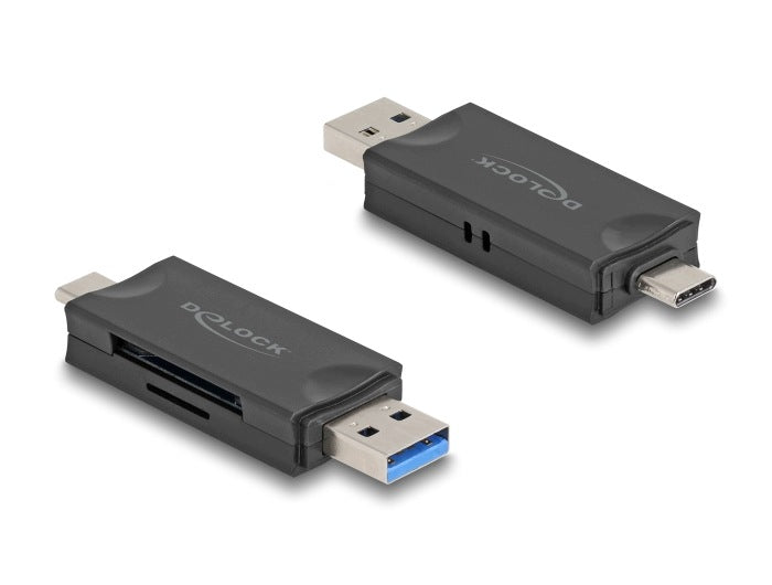 USB 5Gb/s USB-C/USB-A card reader for SD and microSD cards Delock 91020 Packaging status original