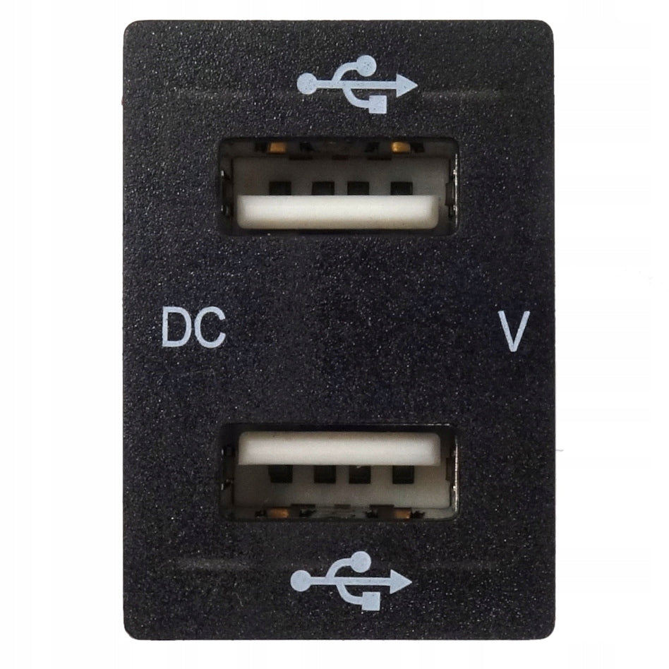 USB 5V 3,1A CAR MOUNTING CHARGER 12V 24V PANEL RED LED Color black
