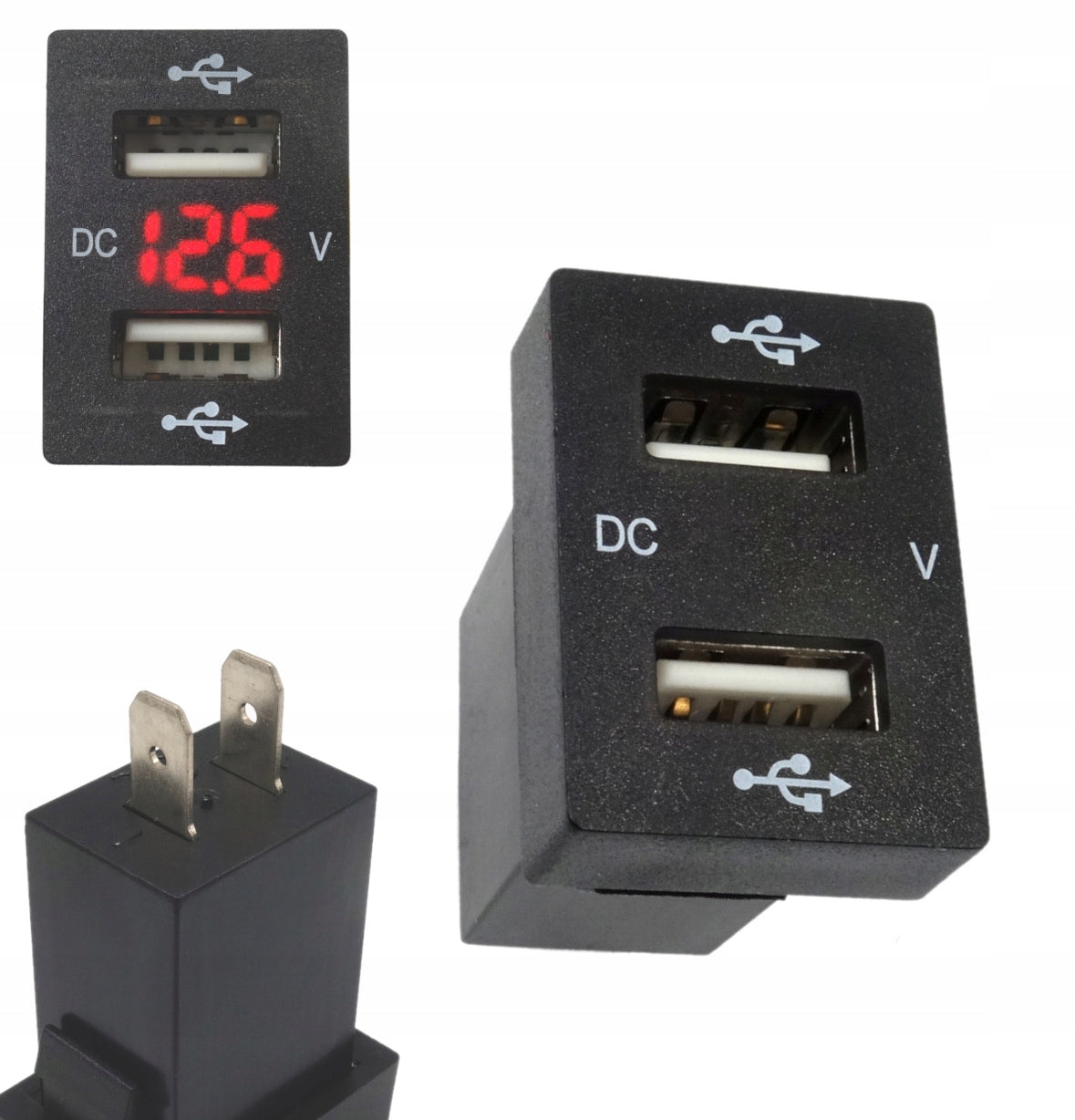 USB 5V 3,1A CAR MOUNTING CHARGER 12V 24V PANEL RED LED