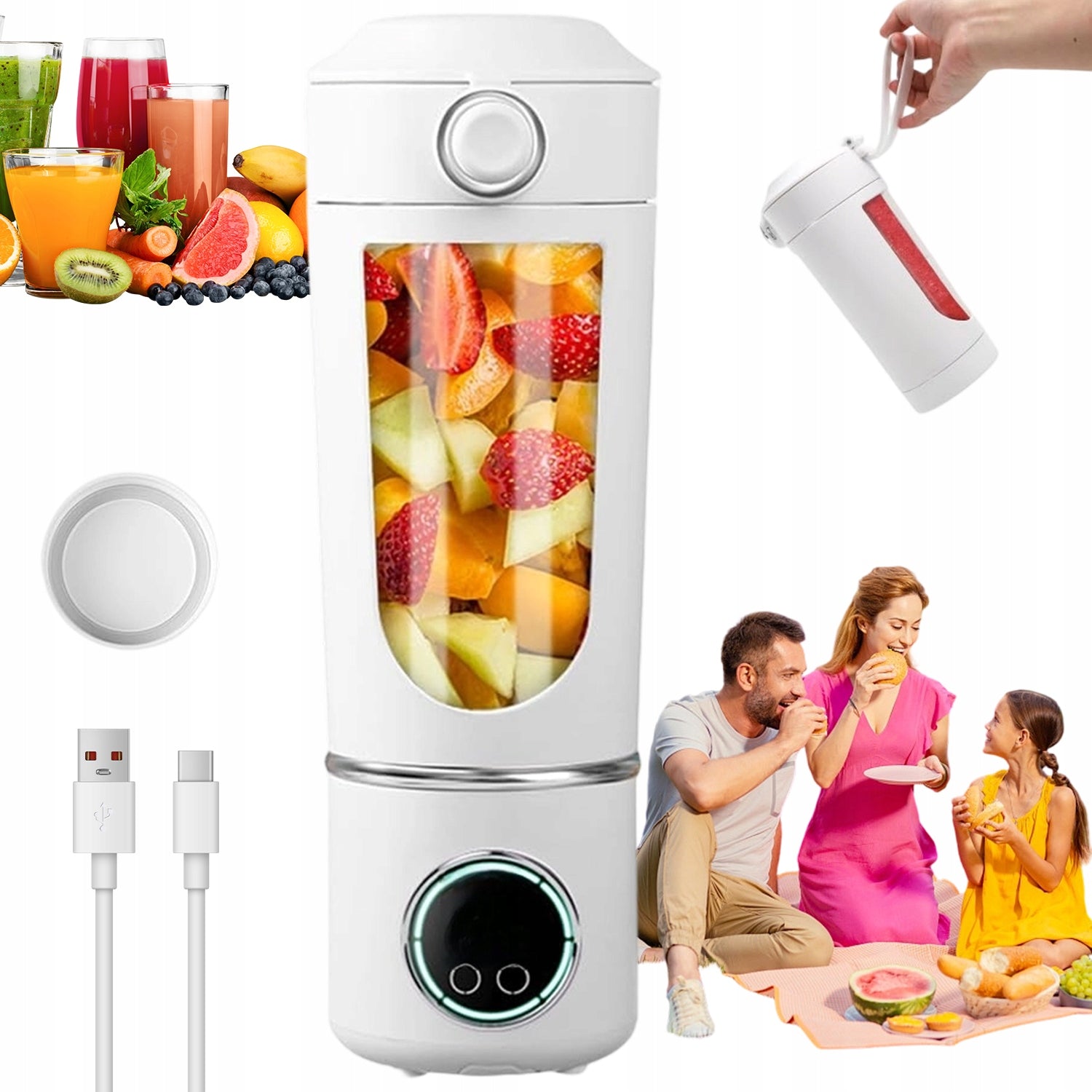 USB 700ML PORTABLE CORDLESS BLENDER – IDEAL FOR TRAVEL AND SMOOTHIES