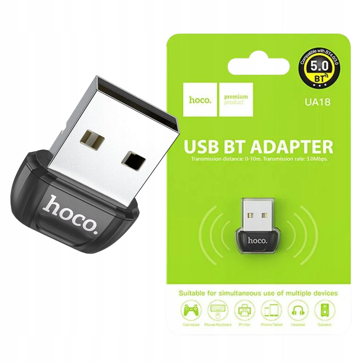 USB A bluetooth adapter Hoco UA18 - Black for Mouse Laptop Computer