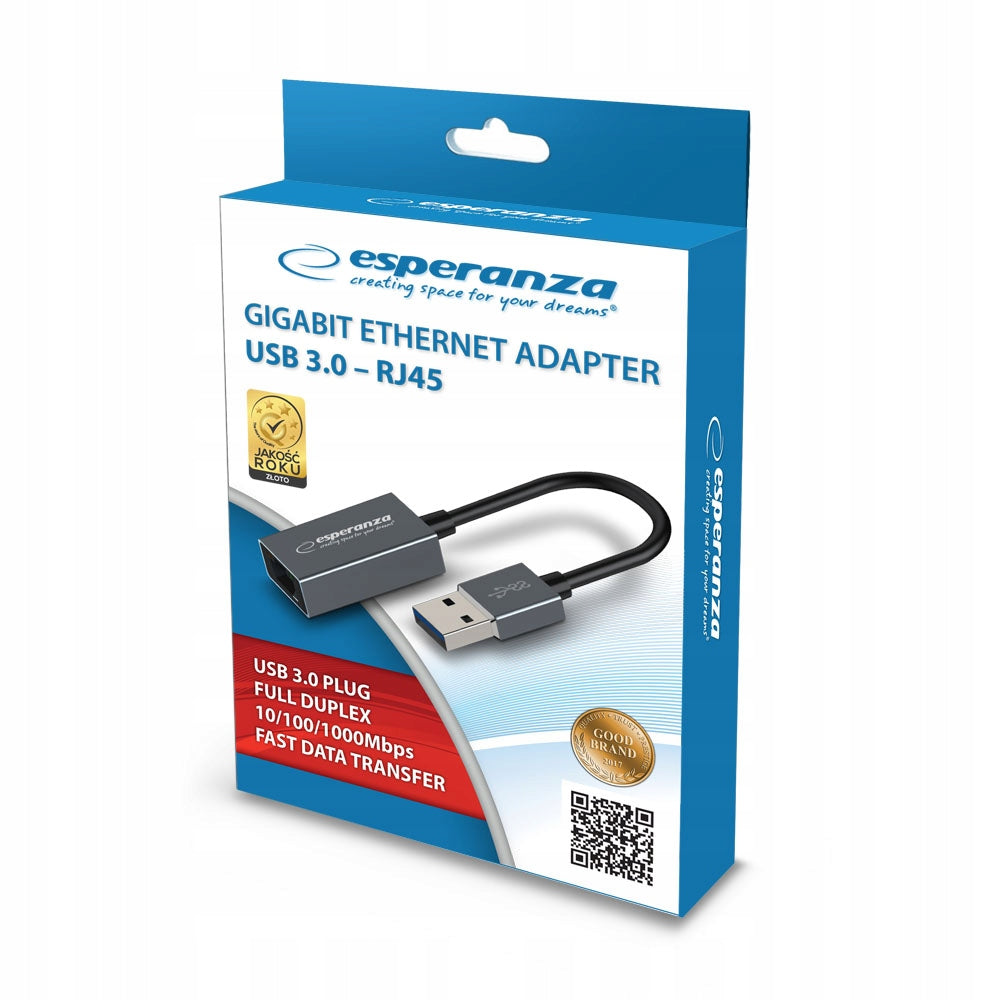 USB ADAPTER 3.0 RJ45 LAN NETWORK CARD ETHERNET ADAPTER FOR INTERNET Manufacturer Esperanza