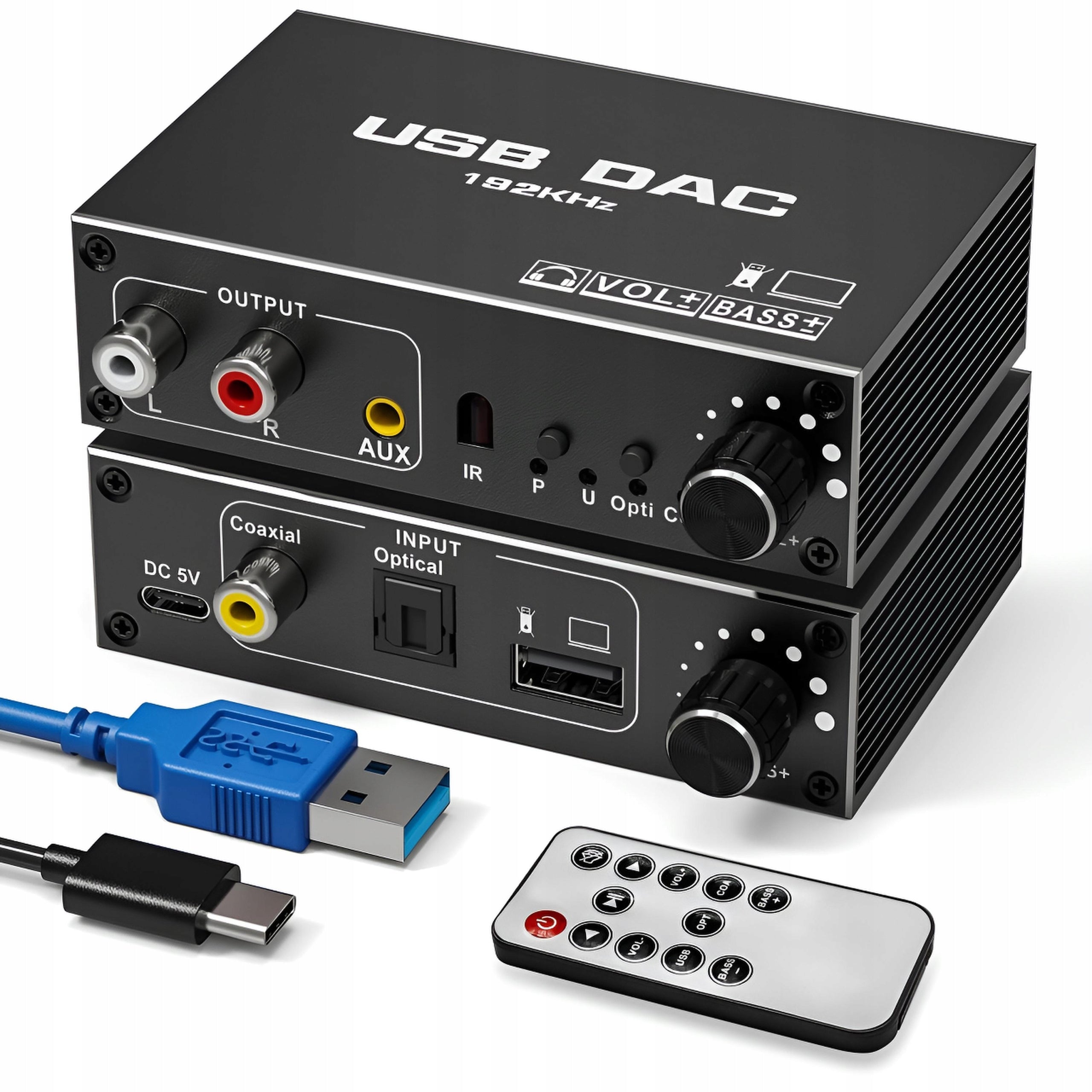 USB AUDIO CONVERTER DAC TOSLINK COAXIAL CINCH AUX EXTERNAL SOUND CARD