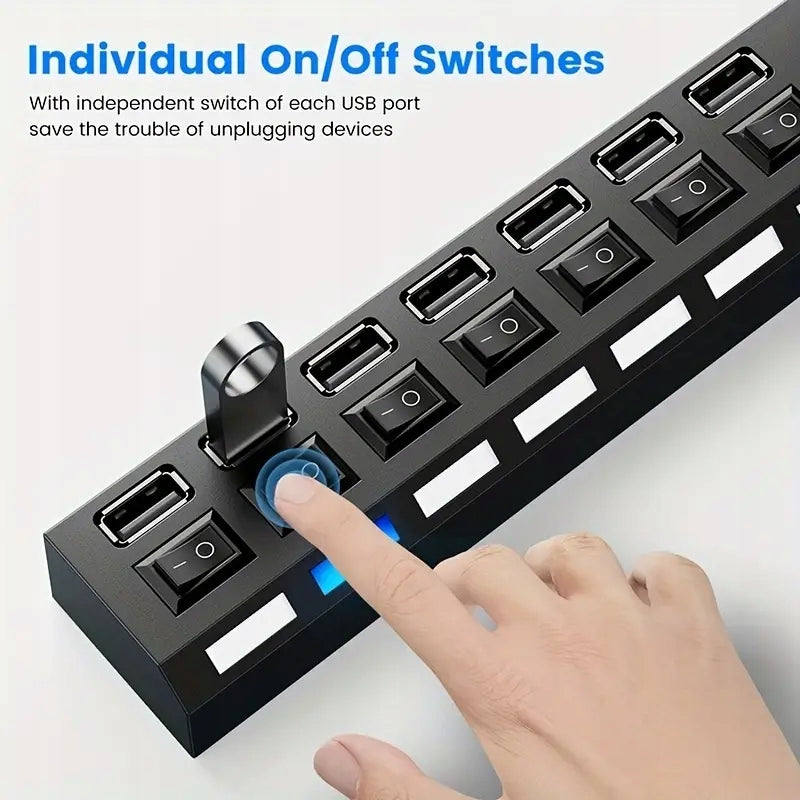 USB Adapter 4 Ports Power On/Off Switch for PC Laptop Manufacturer code 5904094224432