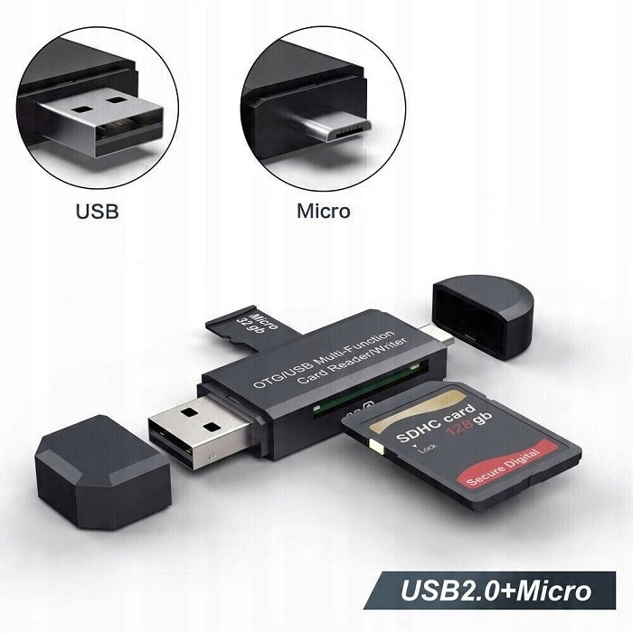 USB Adapter SD Card Reader Micro SD OTG 3in1 SDXC