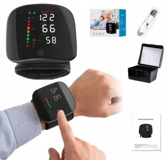 USB BLOOD PRESSURE MONITOR ELECTRONIC WRIST ARRHYTHMIA CASE BATTERY LCD