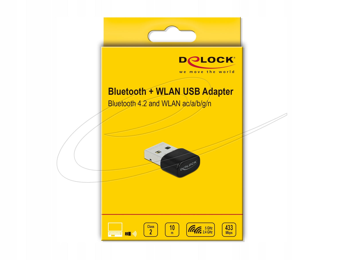USB Bluetooth 4.2 Adapter + Dual-Band WLAN ac/a/b/g/n 433 Mbps Delock 61000 Manufacturer code 4043619610006