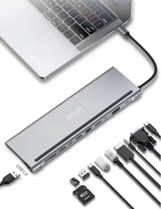 USB-C 11in1 VGA RJ45 SD HDMI 4K HUB DOCKING STATION for Macbook Pro Air M1 Manufacturer code 1026902382