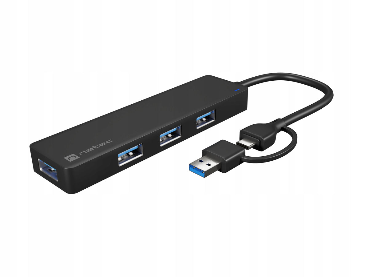 USB-C 3.0 Hub NATEC Mafly 4-Port + USB-A Adapter NHU-2023 Packaging status original